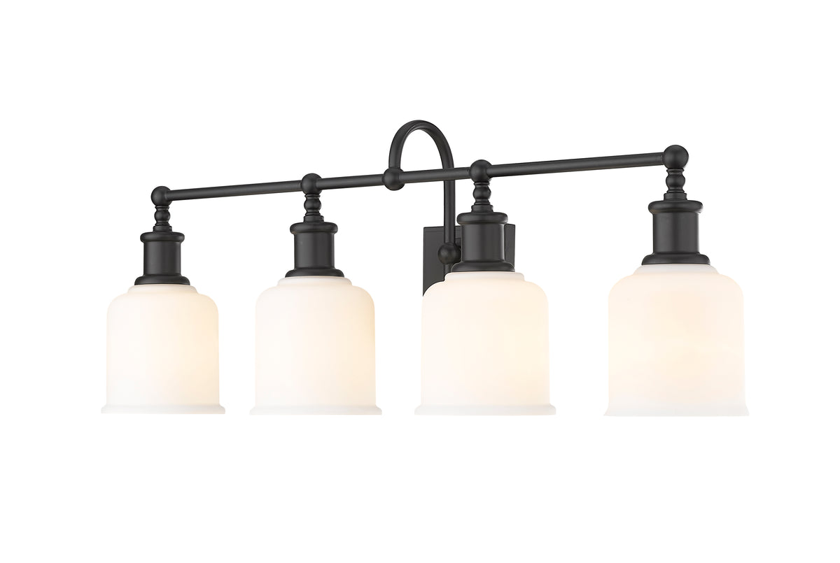 Luminaire de vanité Bryant Noir mat, Opale mate, 32" – vue 5