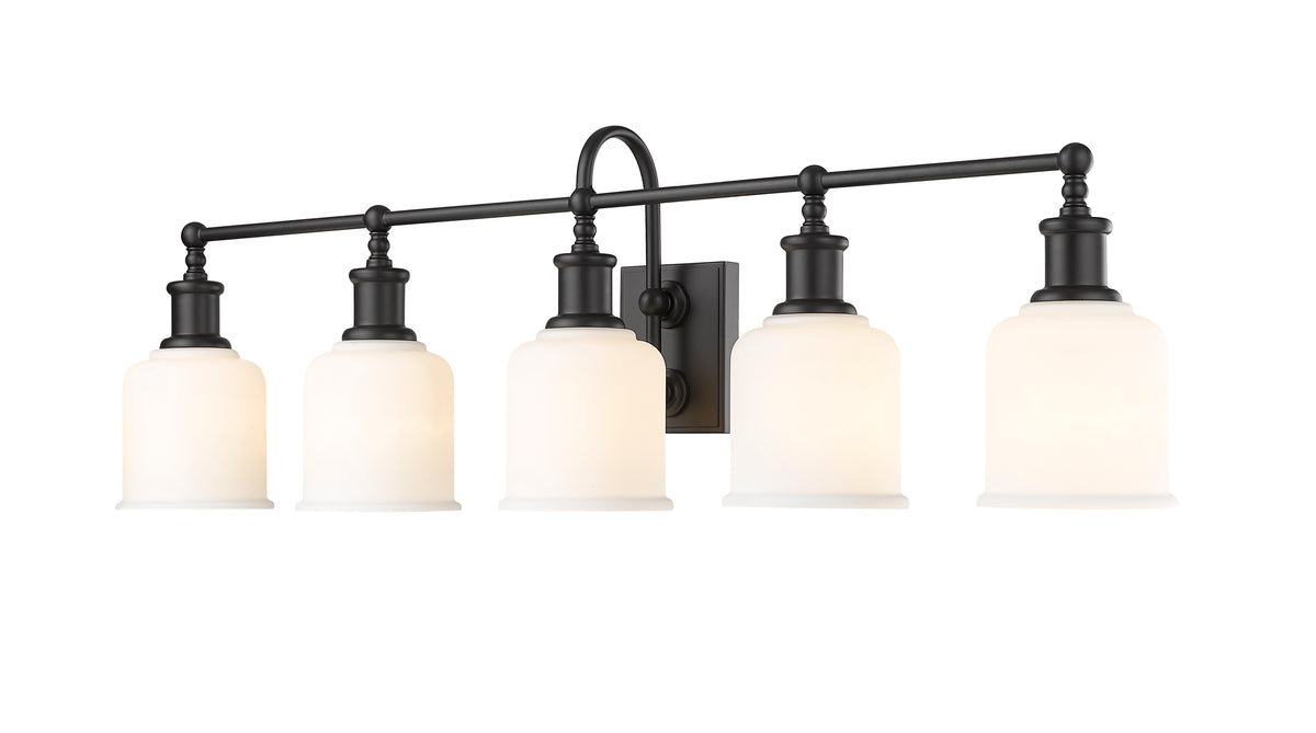 Luminaire de vanité Bryant Noir mat, Opale mate, 40 1/2" – vue 5