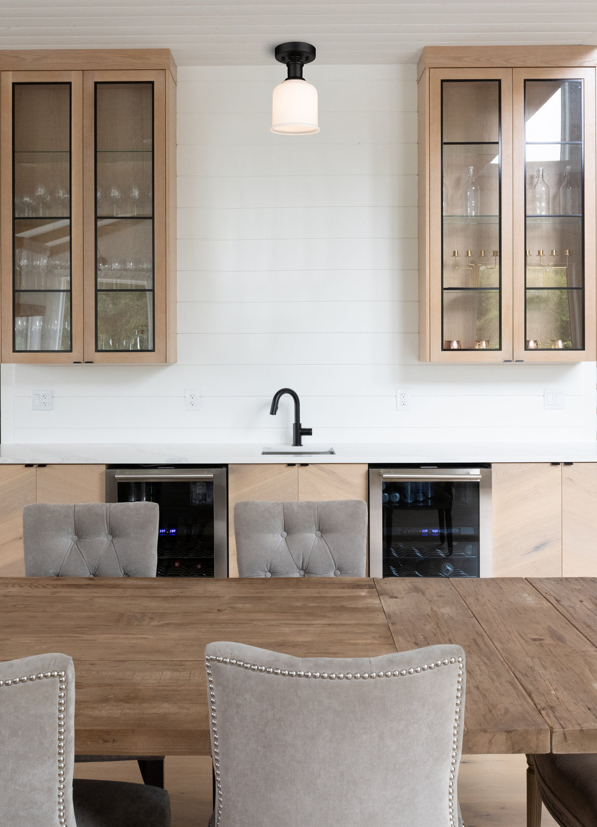 Semi-plafonnier Bryant Noir mat, Opale mate – vue 3