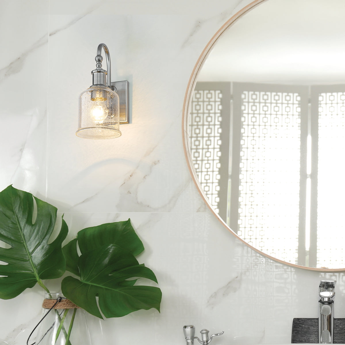 Applique murale Bryant Nickel brossé, Grené transparent – vue 2