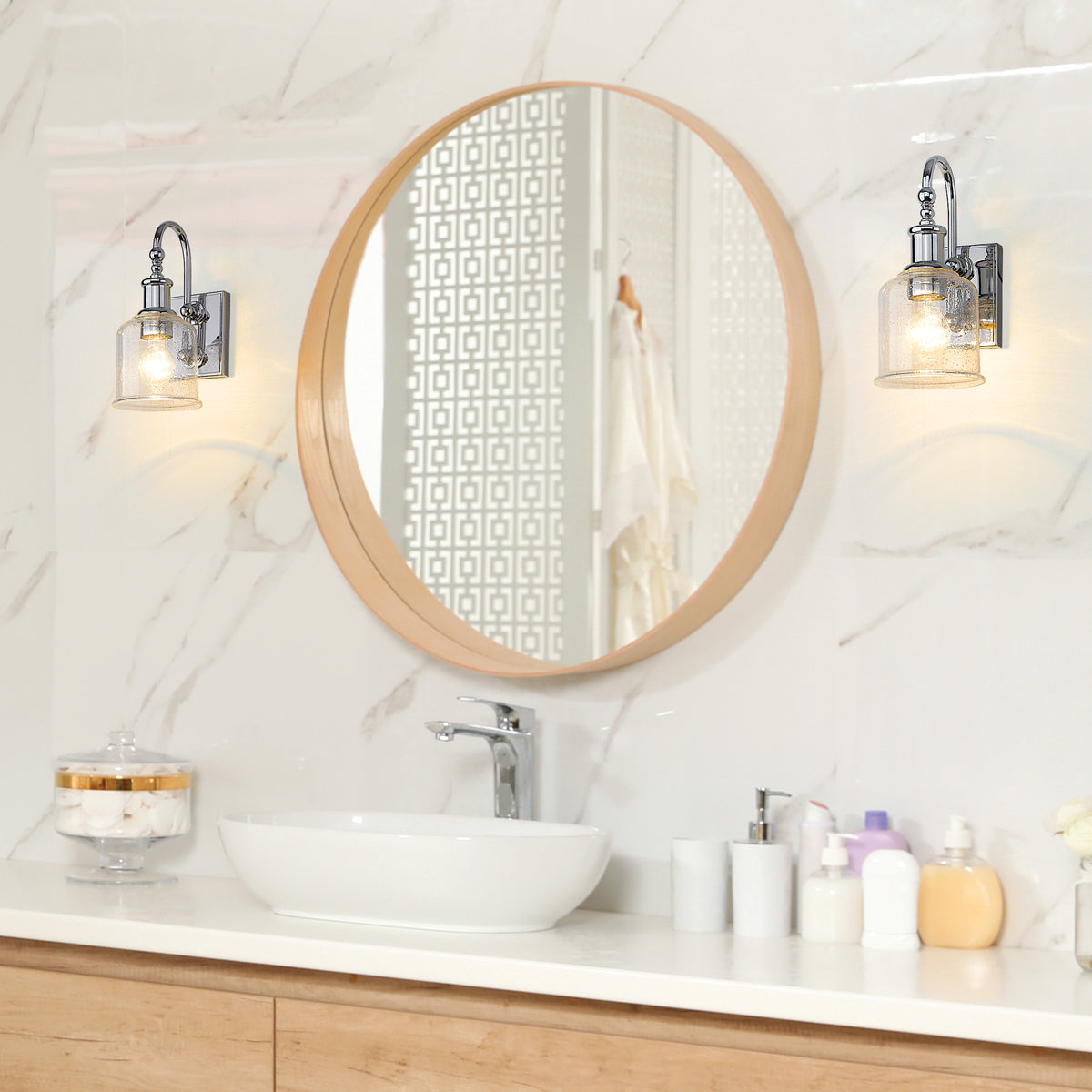 Applique murale Bryant Chrome, Grené transparent – vue 3