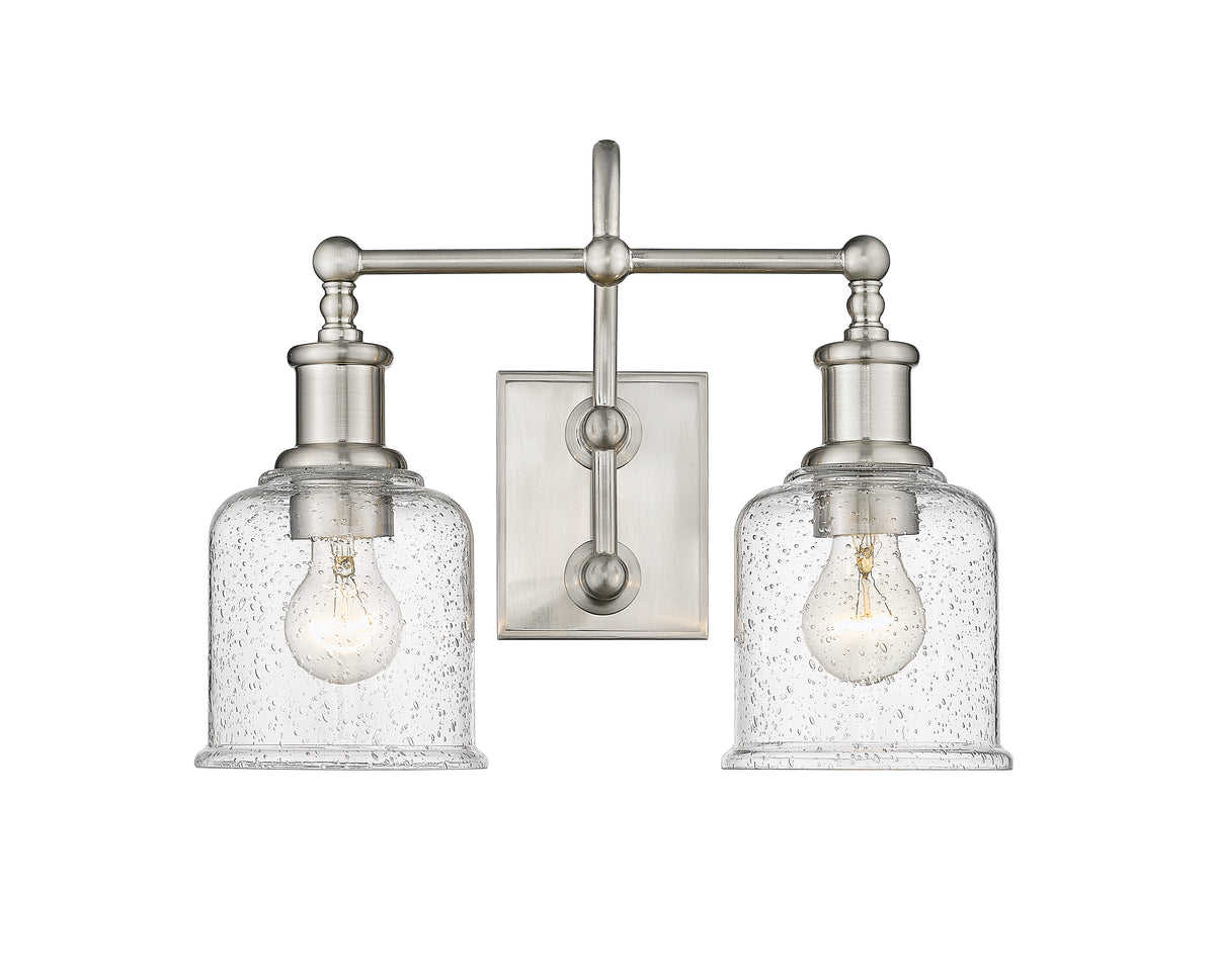 Luminaire de vanité Bryant Nickel brossé, Grené transparent, 16" – vue 4