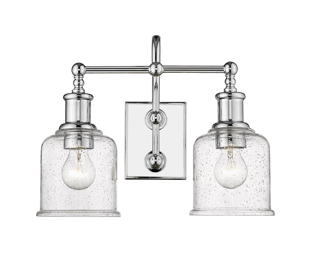 Luminaire de vanité Bryant Chrome, Grené transparent, 16" – vue 4