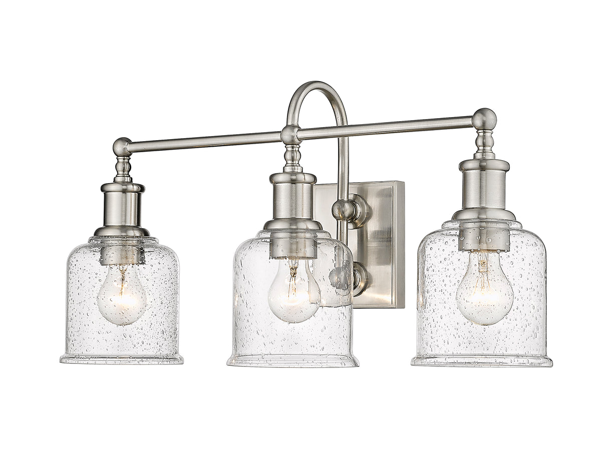 Luminaire de vanité Bryant Nickel brossé, Grené transparent, 24" – vue 5