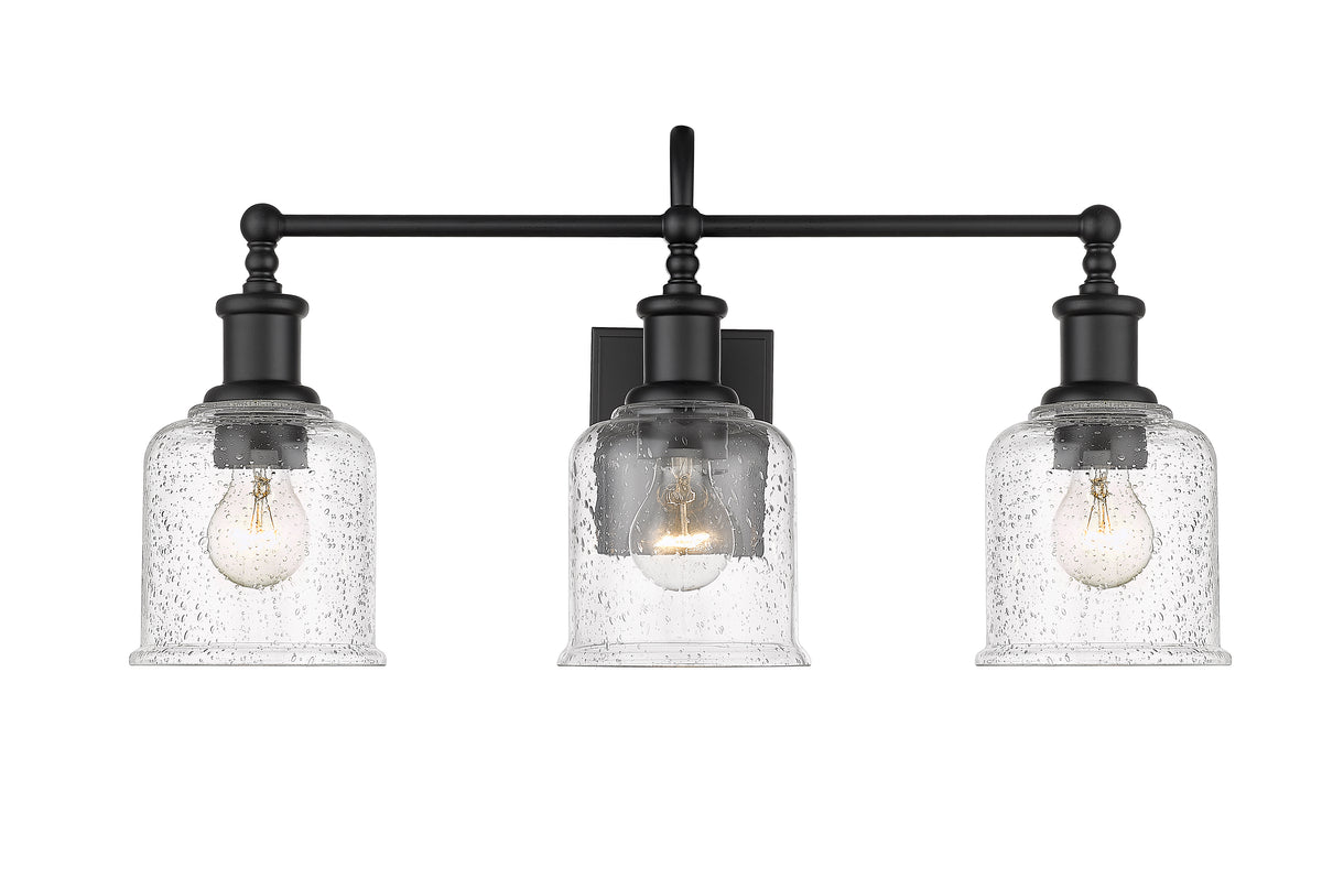 Luminaire de vanité Bryant Noir mat, Grené transparent, 24" – vue 4