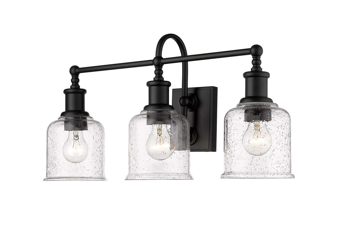 Luminaire de vanité Bryant Noir mat, Grené transparent, 24" – vue 5