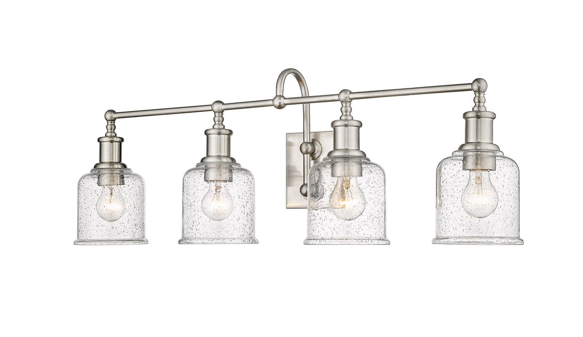 Luminaire de vanité Bryant Nickel brossé, Grené transparent, 32" – vue 5