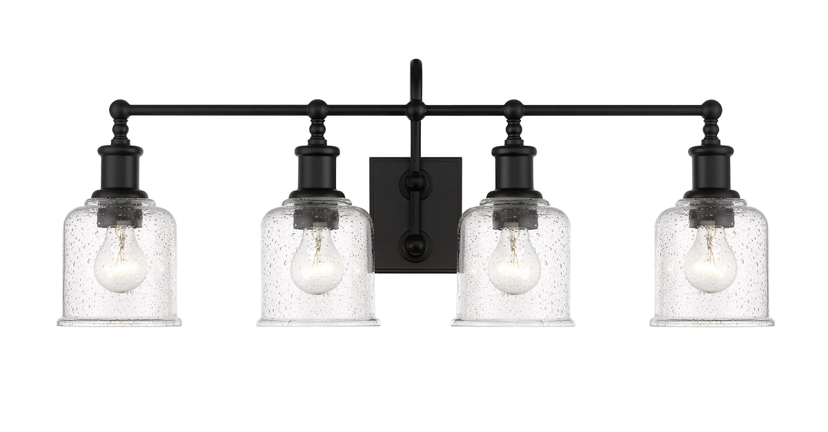 Luminaire de vanité Bryant Noir mat, Grené transparent, 32" – vue 4