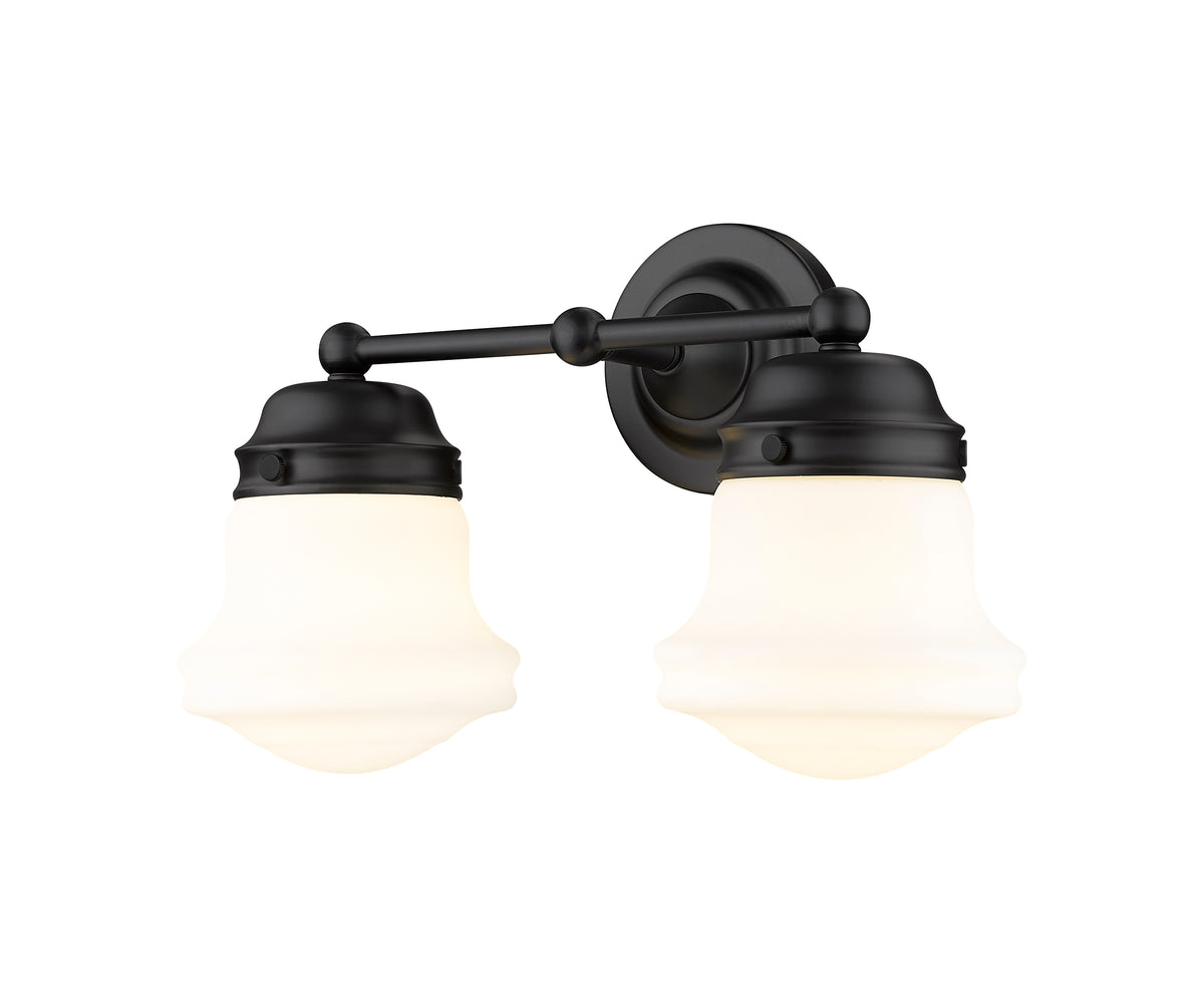 Luminaire de vanité Vaughn Noir mat, Opale mate, 15 1/2" – vue 5
