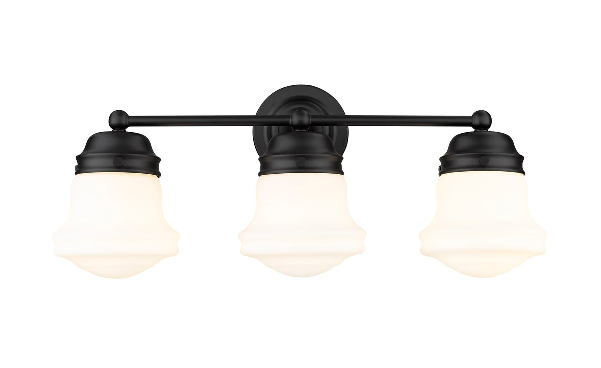 Luminaire de vanité Vaughn Noir mat, Opale mate, 22 1/2" – vue 4