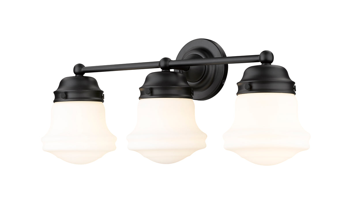 Luminaire de vanité Vaughn Noir mat, Opale mate, 22 1/2" – vue 5