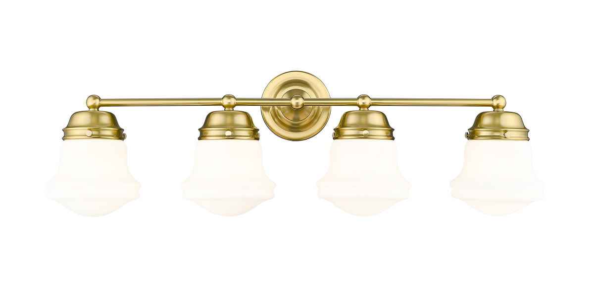 Luminaire de vanité Vaughn Or luxe, Opale mate, 31 1/2" – vue 5
