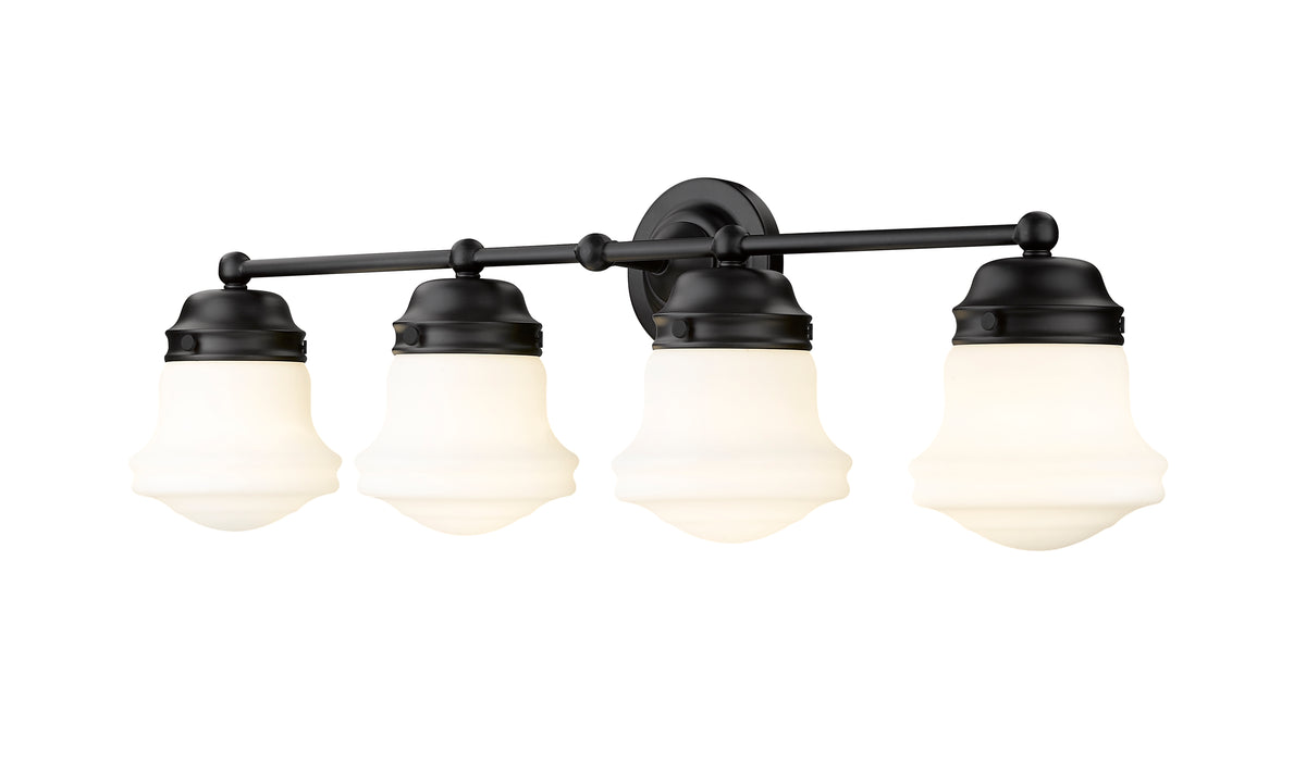 Luminaire de vanité Vaughn Noir mat, Opale mate, 31 1/2" – vue 5