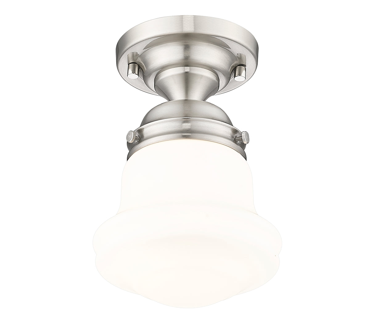 Semi-plafonnier Vaughn Nickel brossé, Opale mate, 6" – vue 5