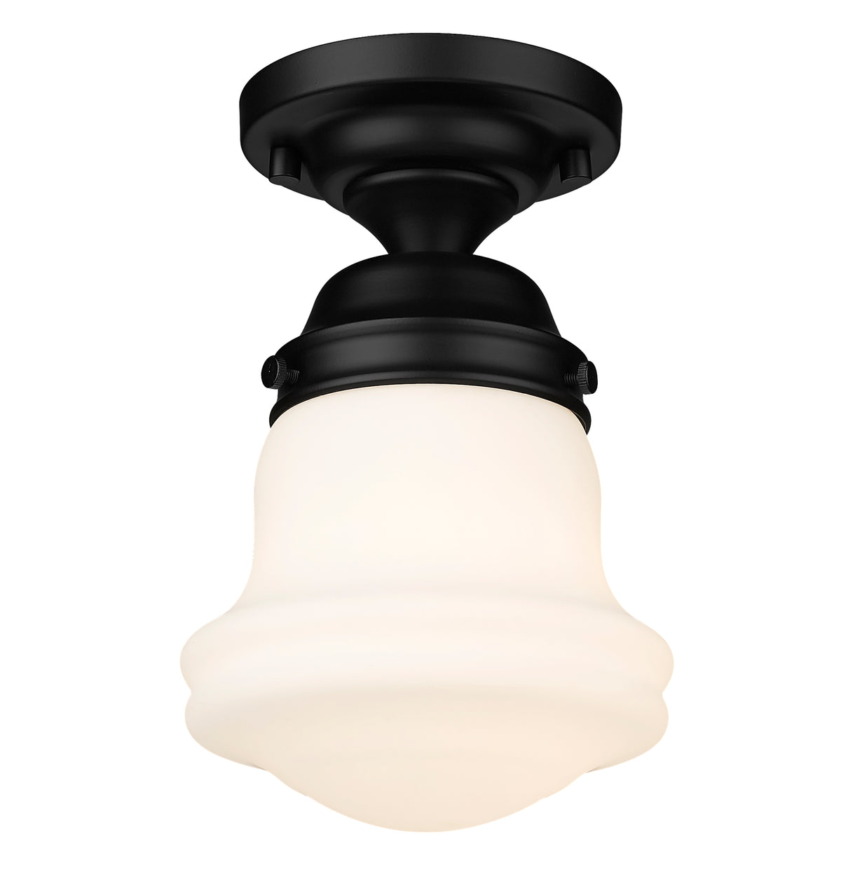Semi-plafonnier Vaughn Noir mat, Opale mate, 6" – vue 4