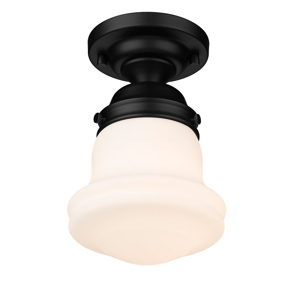 Semi-plafonnier Vaughn Noir mat, Opale mate, 6" – vue 5
