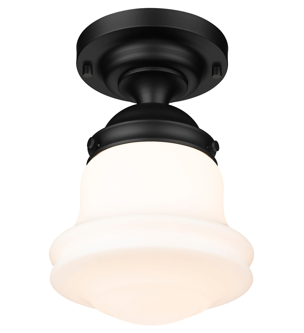 Semi-plafonnier Vaughn Noir mat, Opale mate, 10 1/2" – vue 5