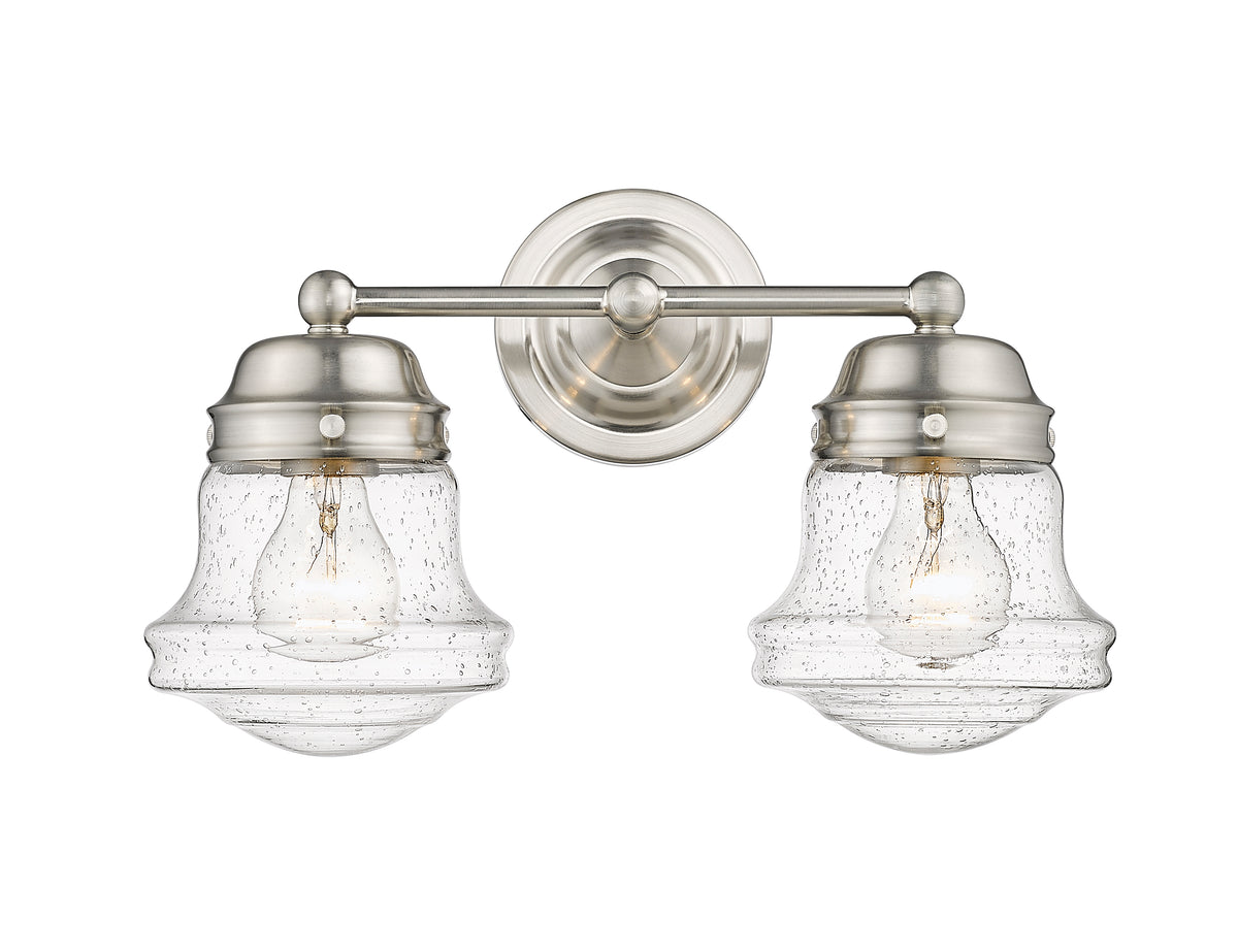 Luminaire de vanité Vaughn Nickel brossé, Grené transparent, 15 1/2" – vue 4