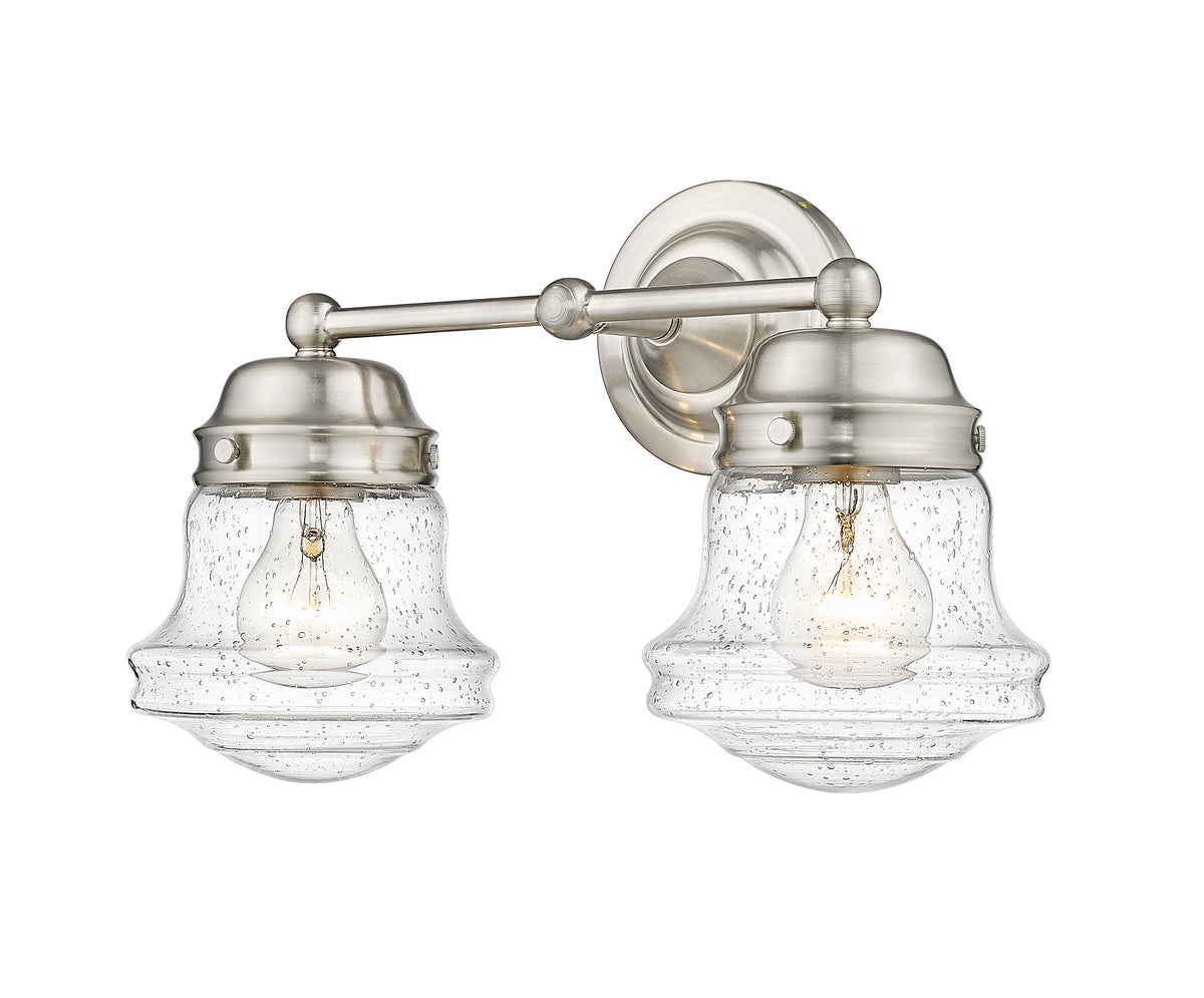 Luminaire de vanité Vaughn Nickel brossé, Grené transparent, 15 1/2" – vue 5