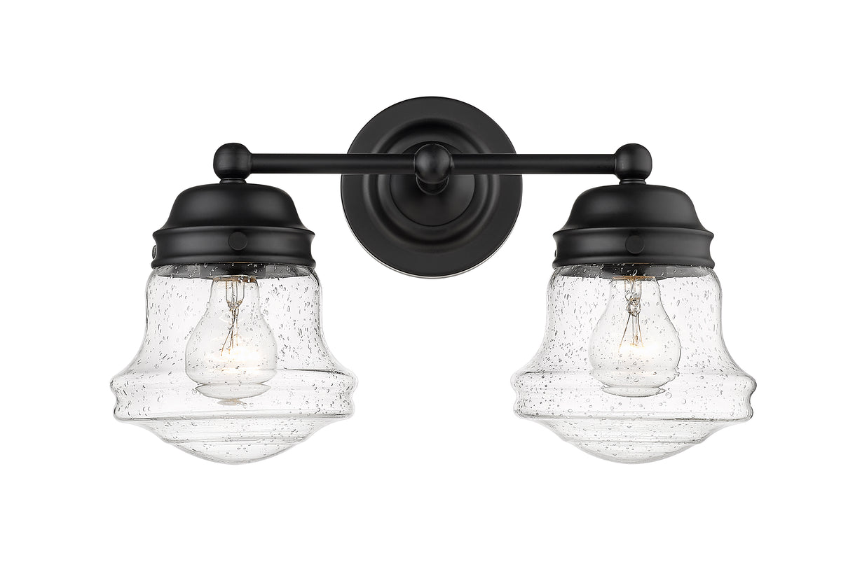 Luminaire de vanité Vaughn Noir mat, Grené transparent, 15 1/2" – vue 4