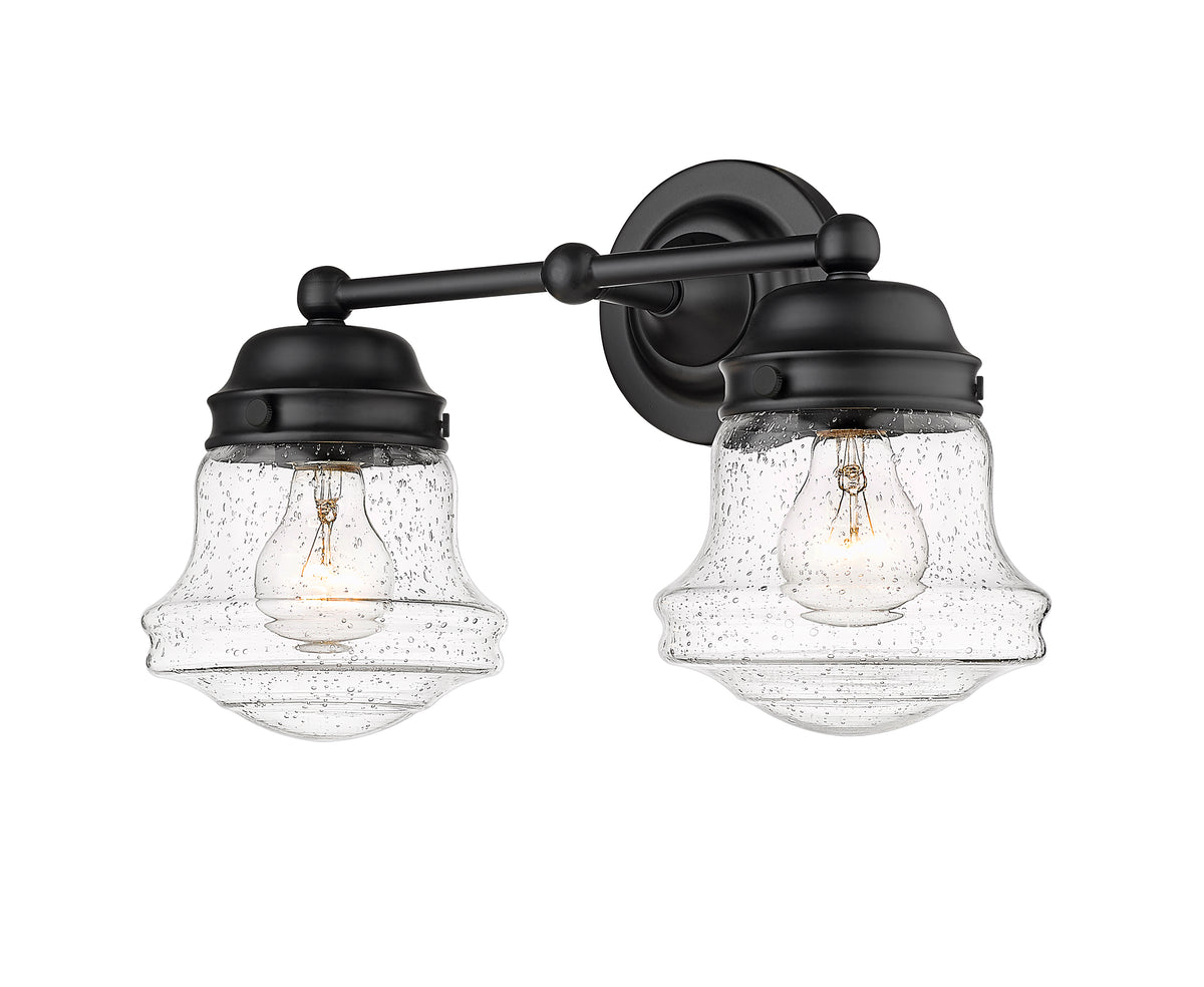 Luminaire de vanité Vaughn Noir mat, Grené transparent, 15 1/2" – vue 5
