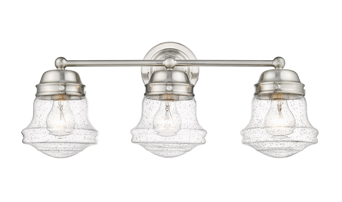 Luminaire de vanité Vaughn Nickel brossé, Grené transparent, 22 1/2" – vue 4