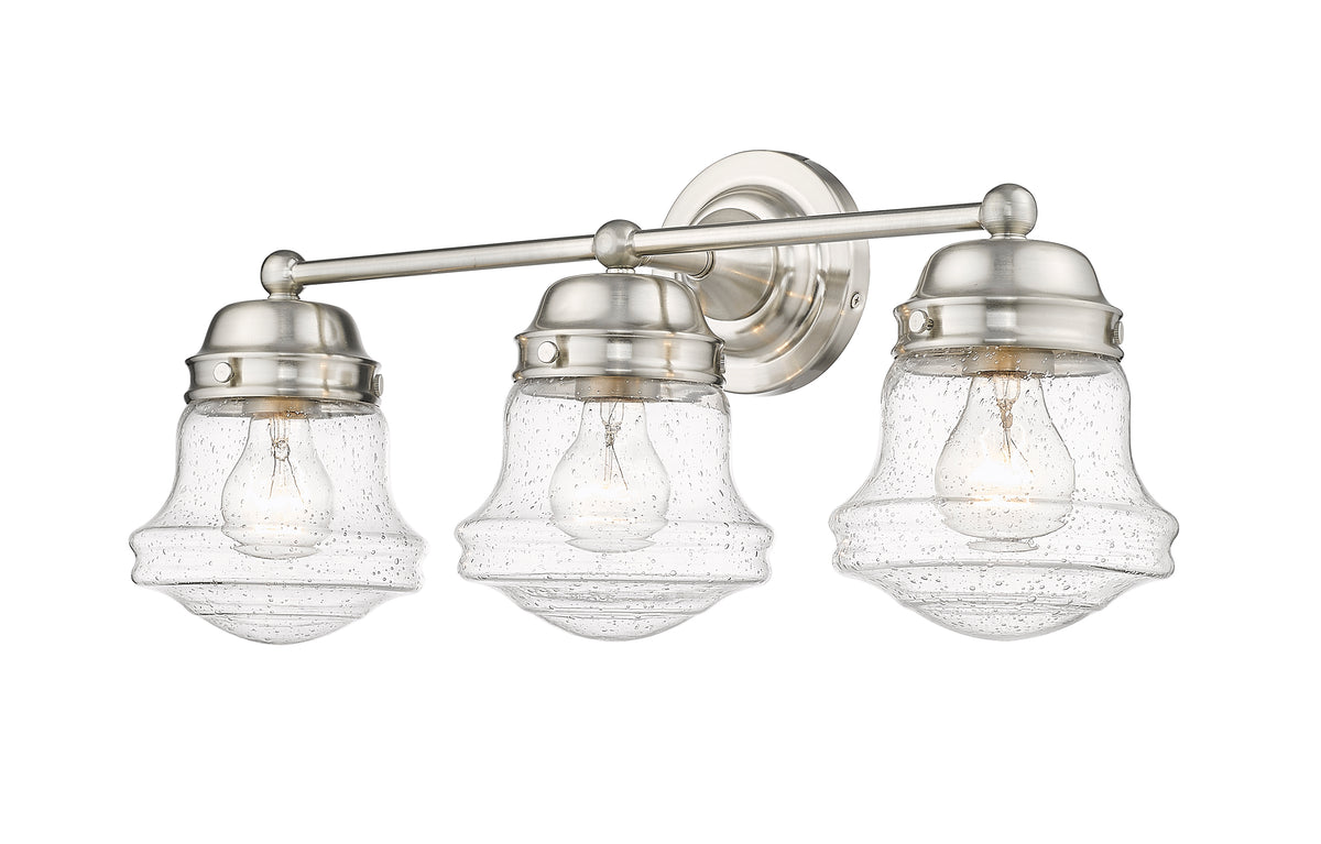 Luminaire de vanité Vaughn Nickel brossé, Grené transparent, 22 1/2" – vue 5