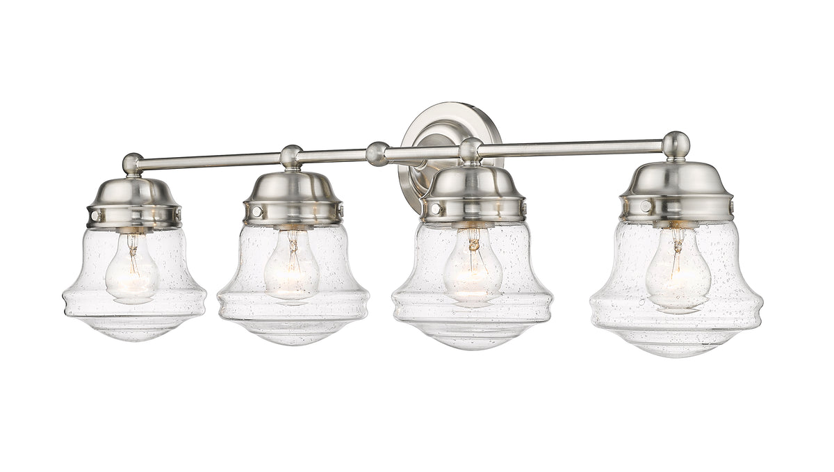 Luminaire de vanité Vaughn Nickel brossé, Grené transparent, 31 1/2" – vue 5