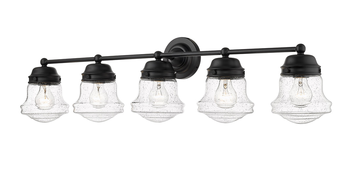 Luminaire de vanité Vaughn Noir mat, Grené transparent, 40 3/4" – vue 5
