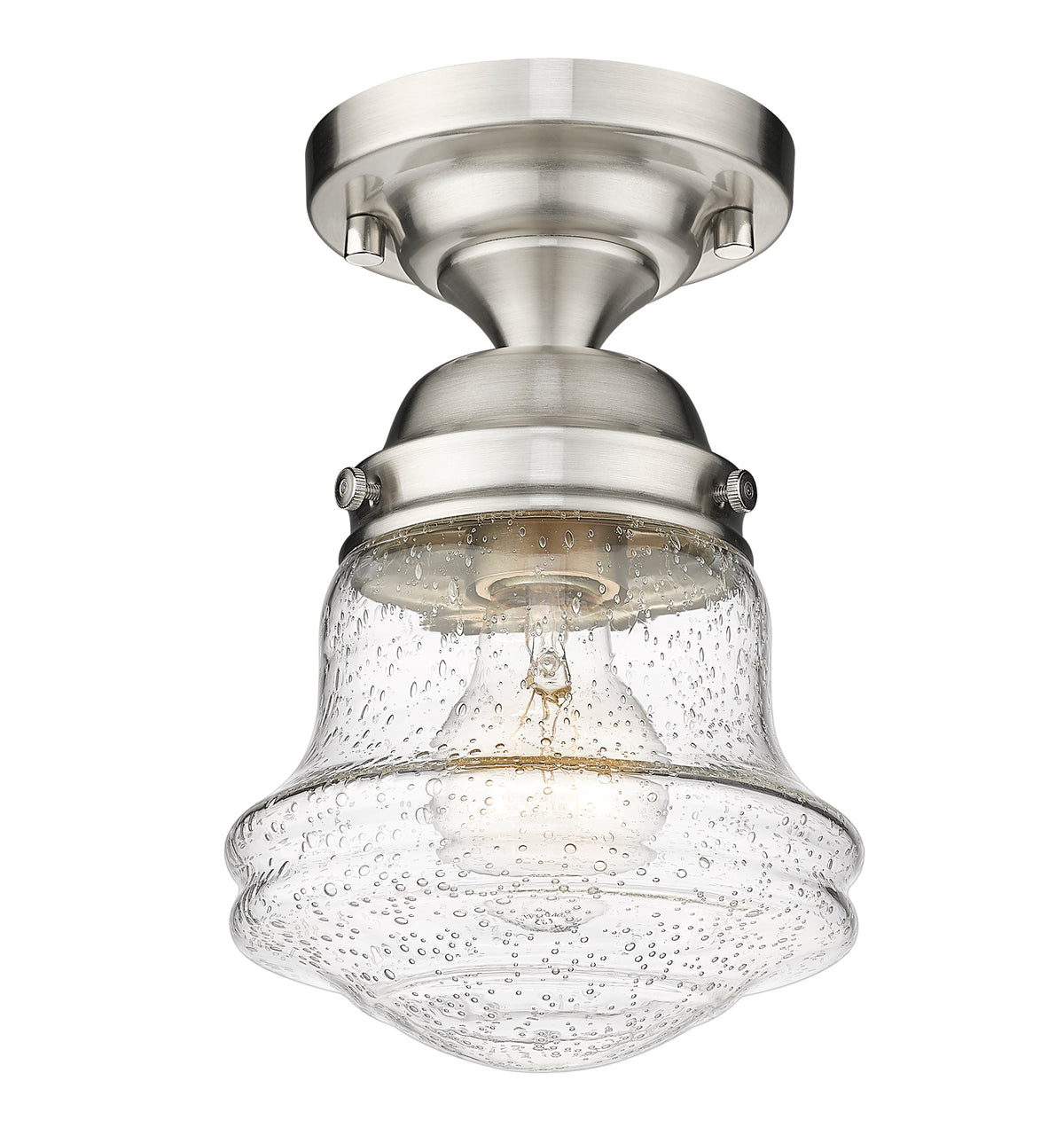 Semi-plafonnier Vaughn Nickel brossé, Grené transparent, 6" – vue 4
