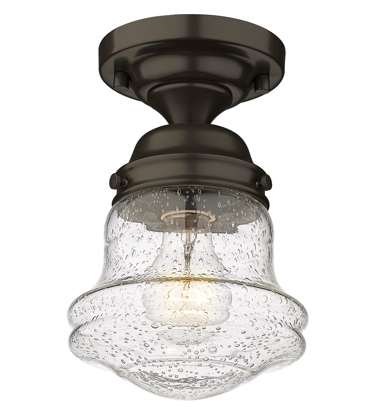Semi-plafonnier Vaughn Bronze, Grené transparent, 6" – vue 4
