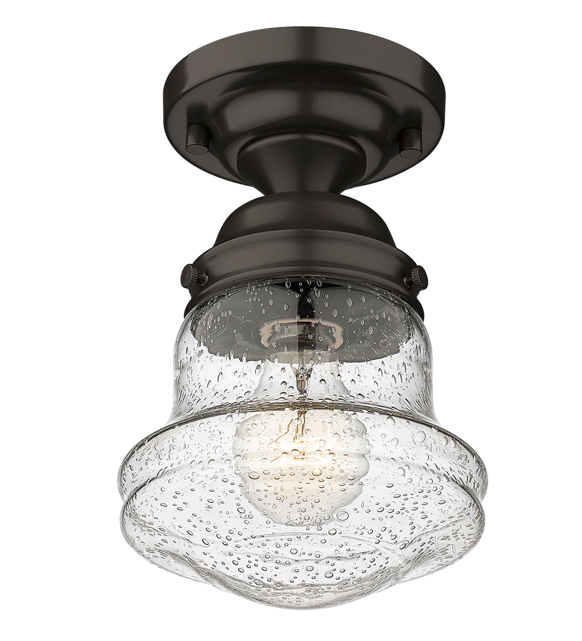 Semi-plafonnier Vaughn Bronze, Grené transparent, 6" – vue 5
