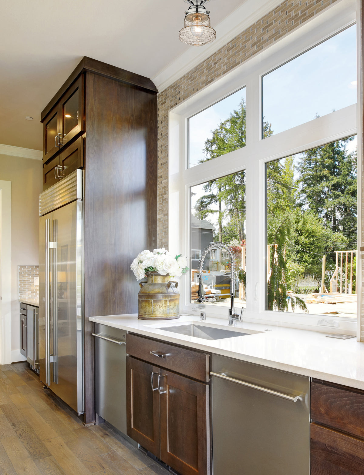 Semi-plafonnier Vaughn Chrome, Grené transparent, 6" – vue 3
