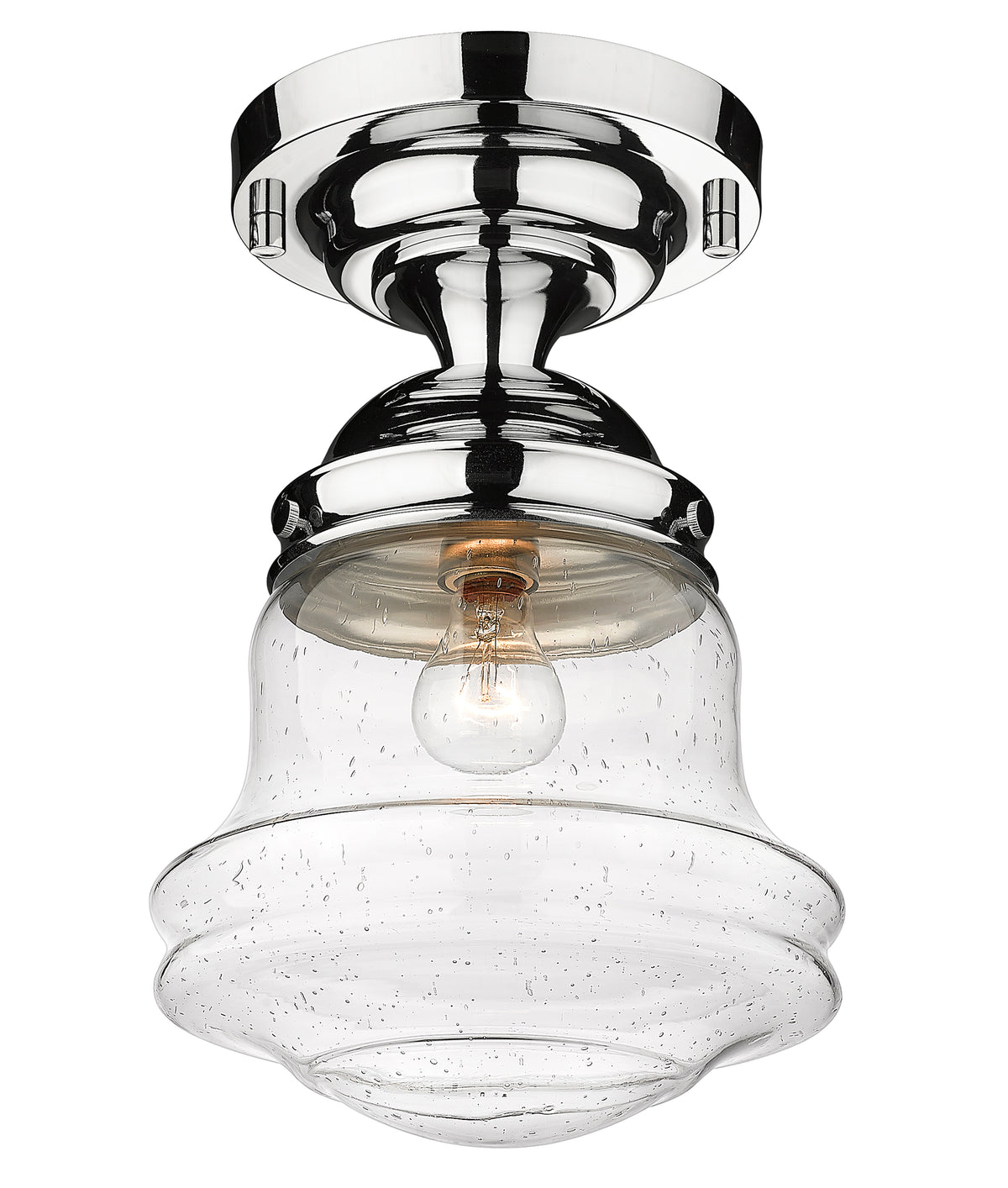 Semi-plafonnier Vaughn Chrome, Grené transparent, 10 1/2" – vue 5