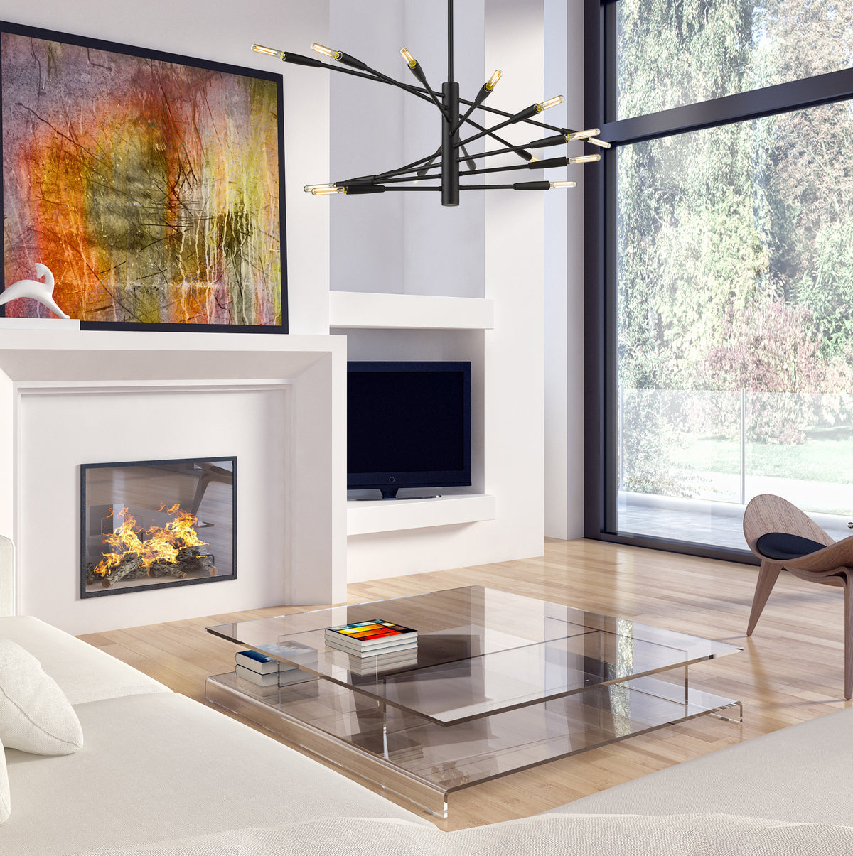 Lustre linéaire Ascension Noir mat, 32" – vue 2