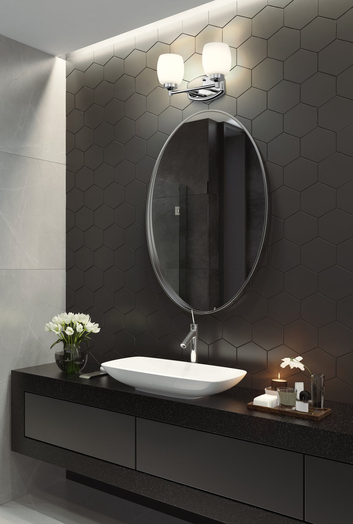 Luminaire de vanité Kendrick Chrome, 14 1/2" – vue 2