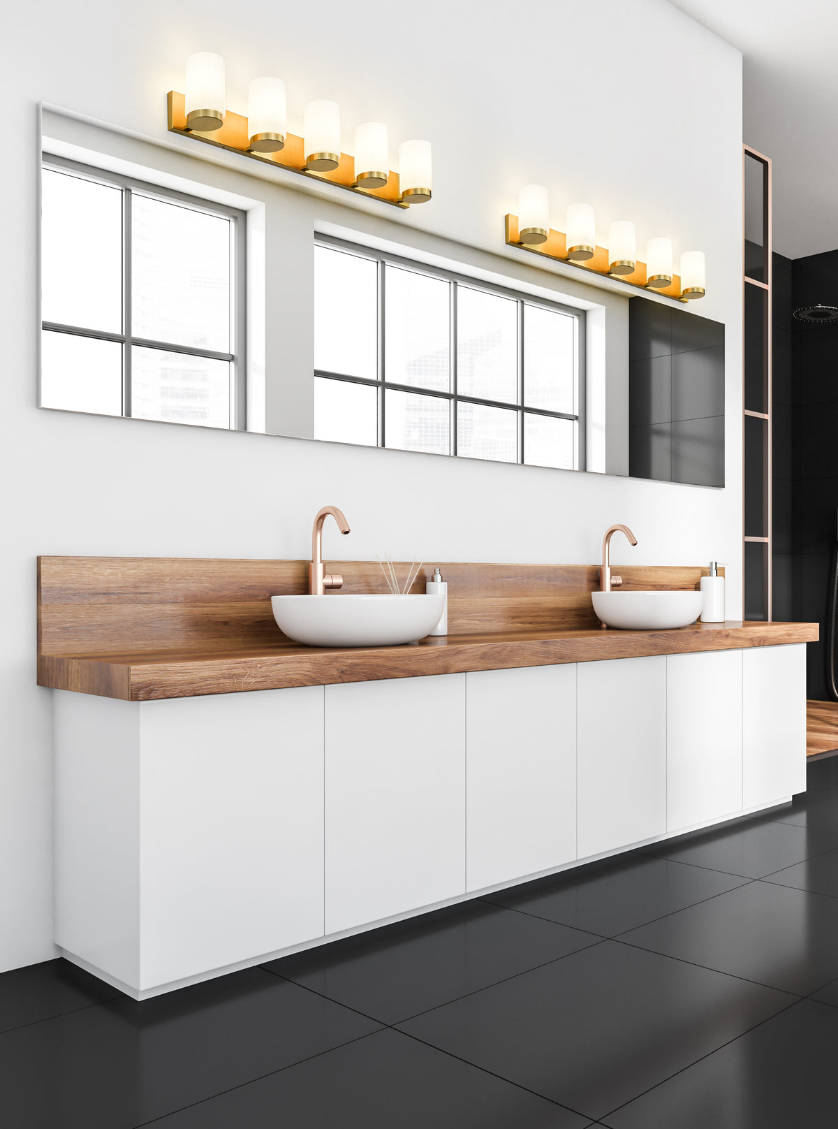 Luminaire de vanité Burk Or luxe, 38" – vue 3