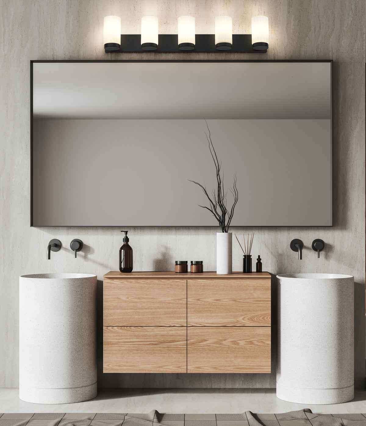 Luminaire de vanité Burk Noir mat, 38" – vue 2