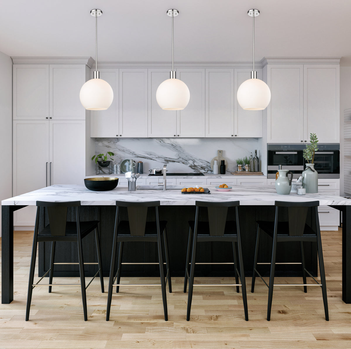 Suspension Margo Nickel poli, Blanc – vue 2