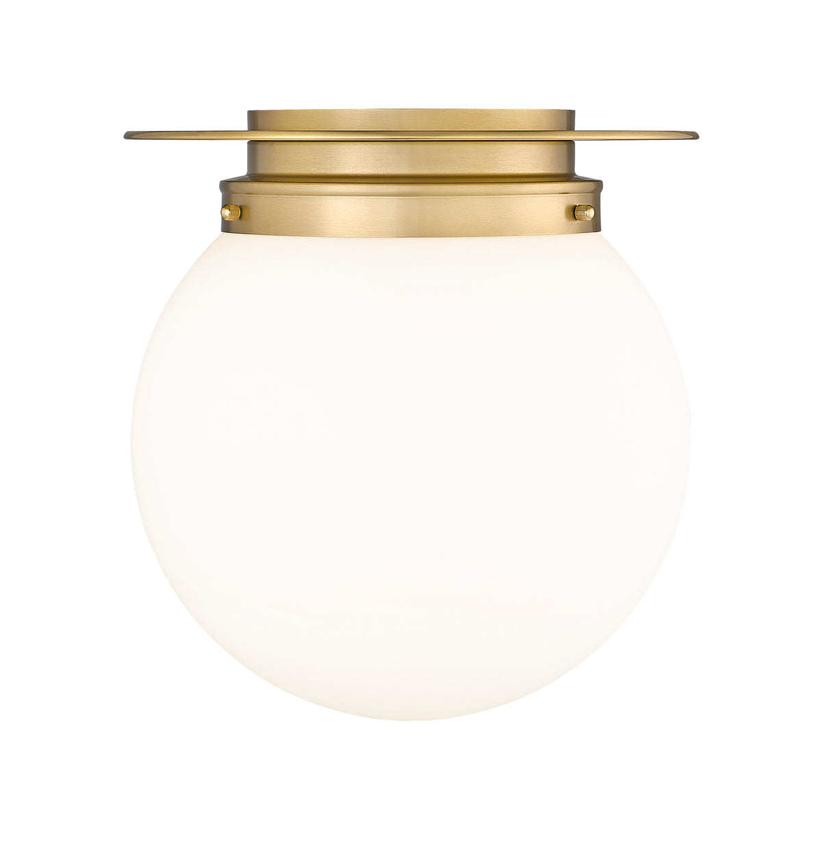 Plafonnier Calhoun Laiton patrimoine, Opale blanc, 13" – vue 4