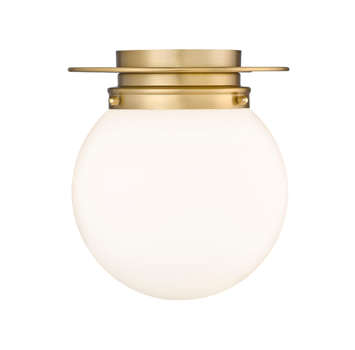 Plafonnier Calhoun Laiton patrimoine, Opale blanc, 9" – vue 4