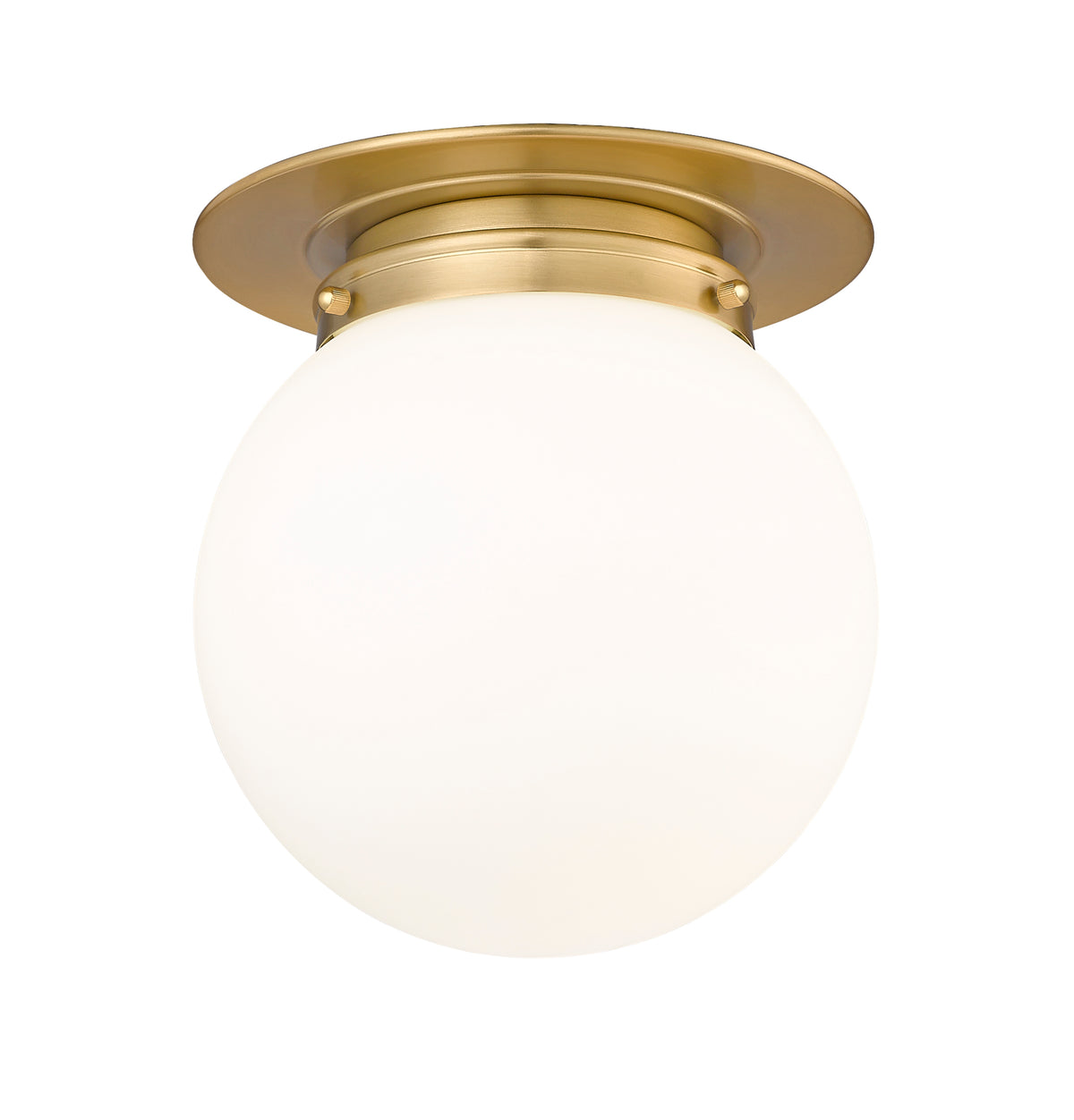 Plafonnier Calhoun Laiton patrimoine, Opale blanc, 9" – vue 5