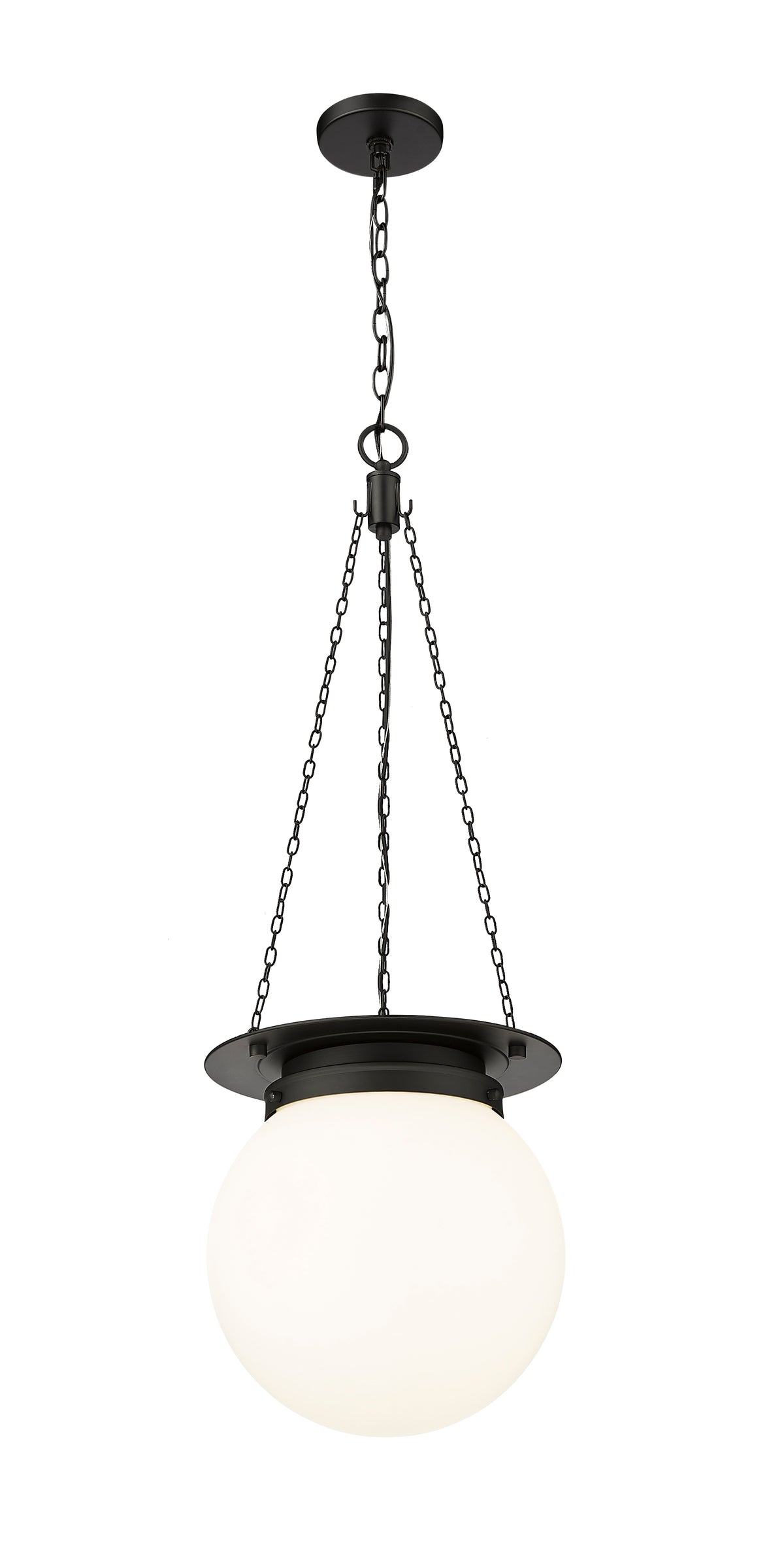 Suspension Calhoun Noir mat, Opale blanc – vue 5