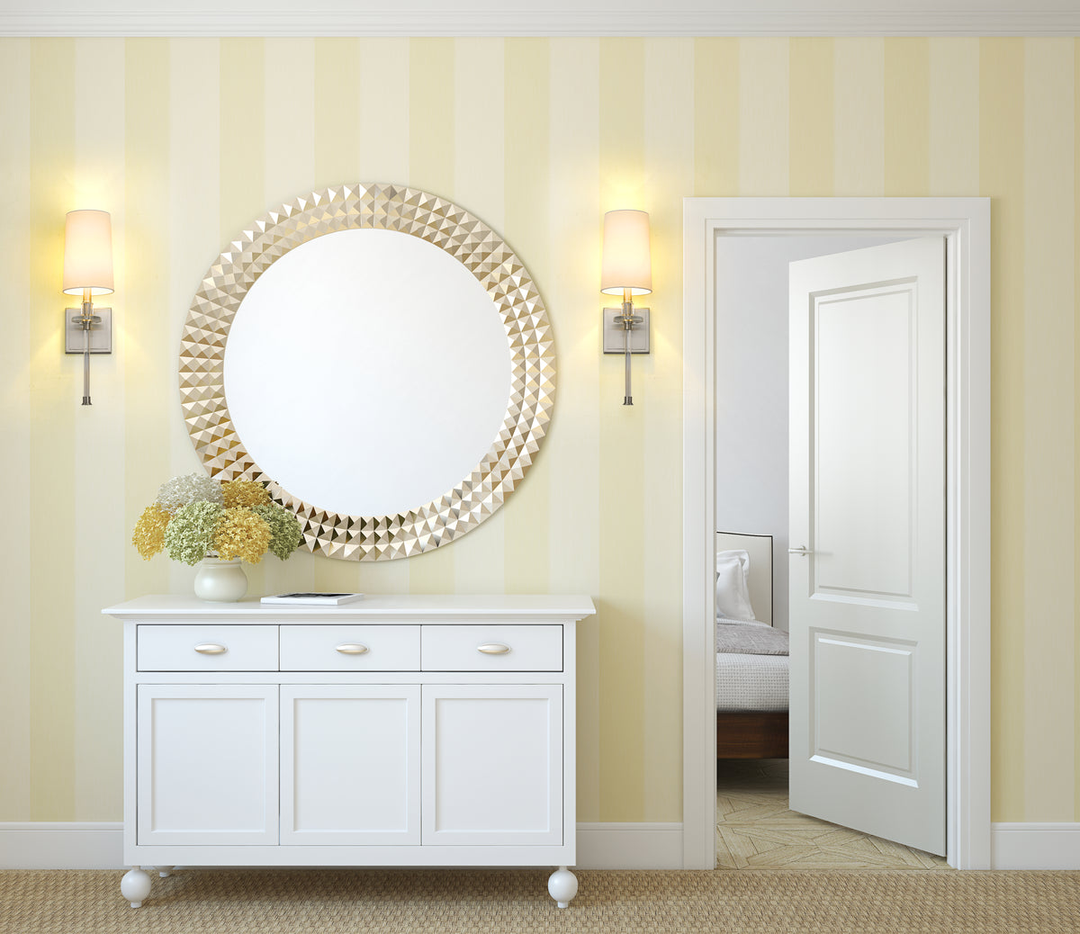 Applique murale Sophia Nickel brossé, Blanc – vue 2