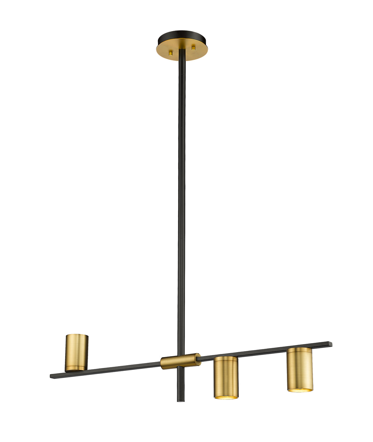 Suspension linéaire Calumet Noir mat + Laiton vieilli, nombre ampoules 3 – vue 5