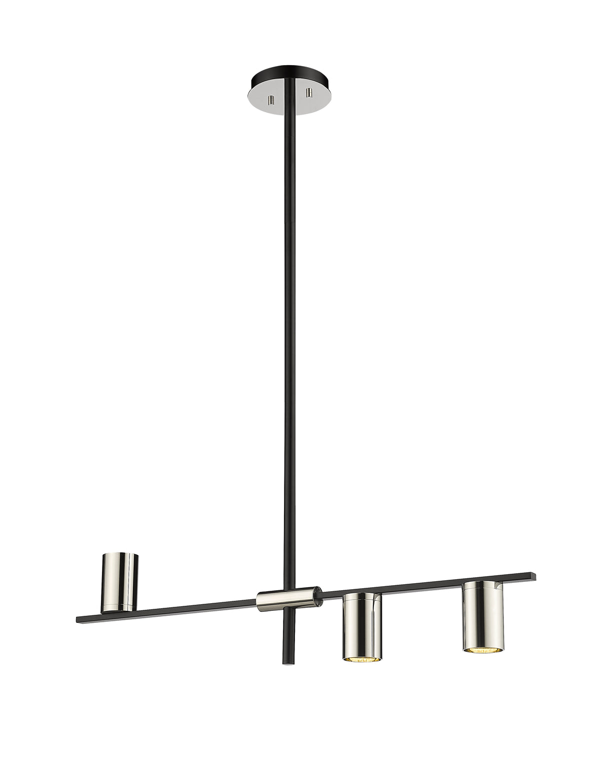 Suspension linéaire Calumet Noir mat + Nickel poli, nombre ampoules 3 – vue 5