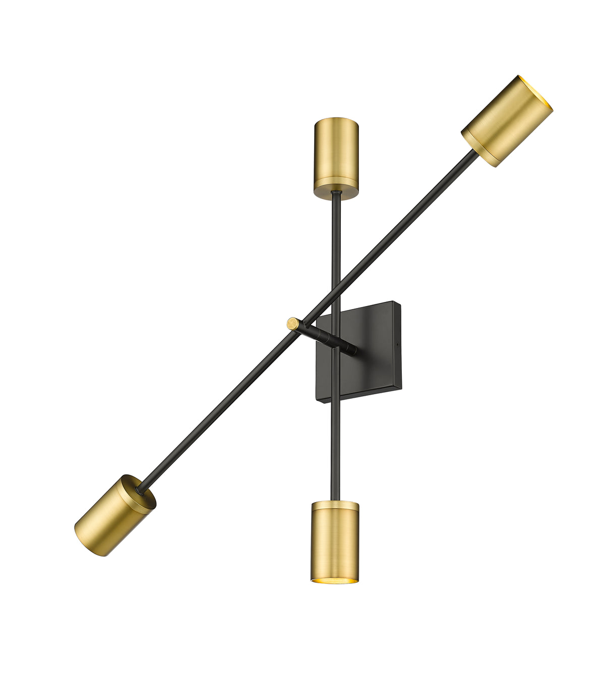 Applique murale Calumet Noir mat + Laiton vieilli, nombre ampoules 4 – vue 5