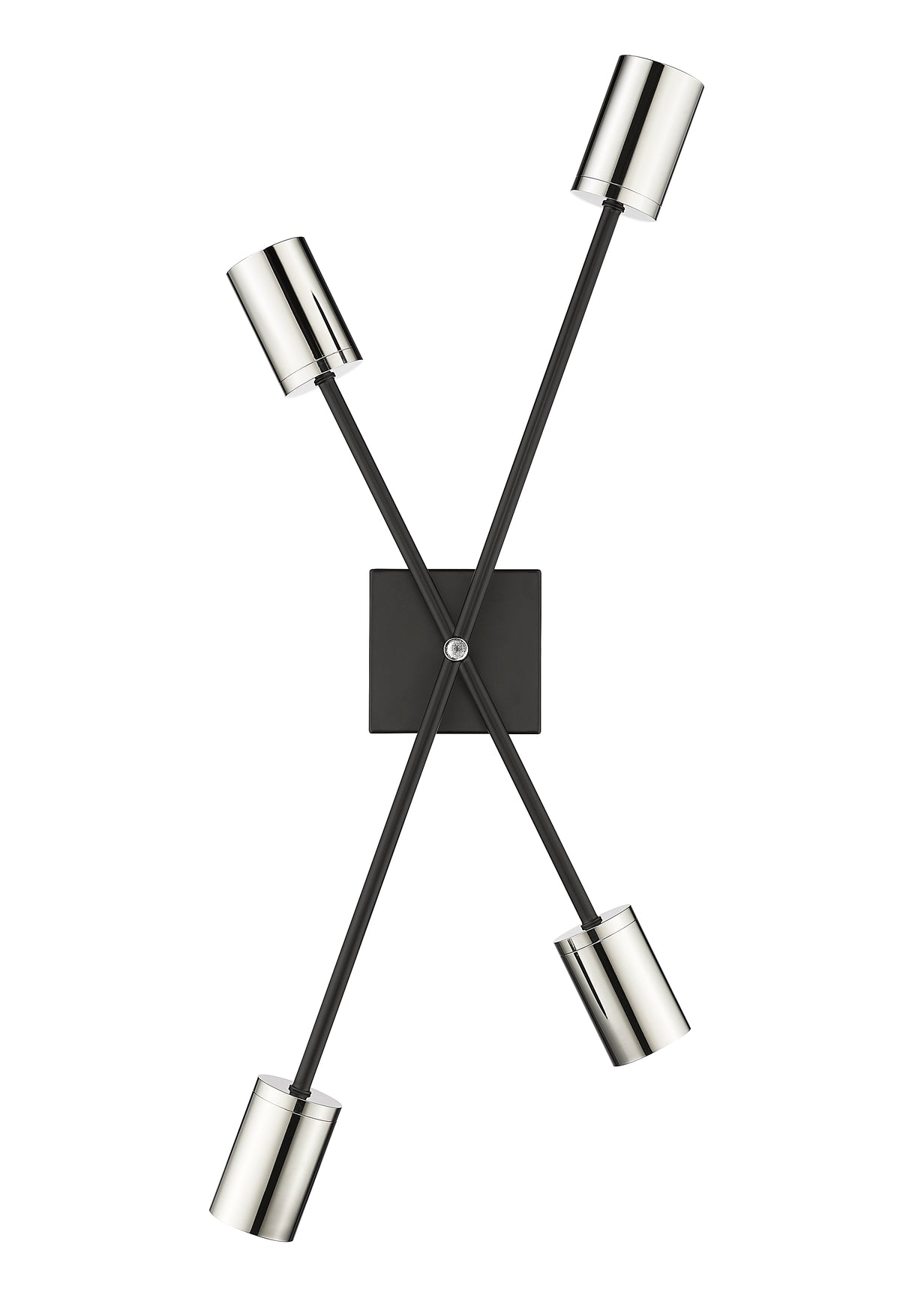 Applique murale Calumet Noir mat + Nickel poli, nombre ampoules 4 – vue 4