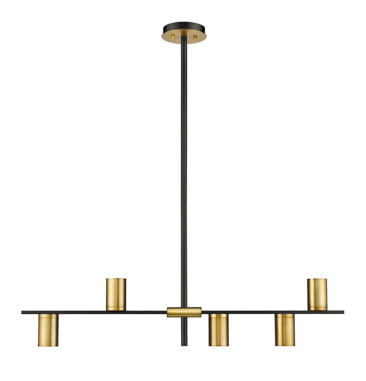 Suspension linéaire Calumet Noir mat + Laiton vieilli, nombre ampoules 5 – vue 4