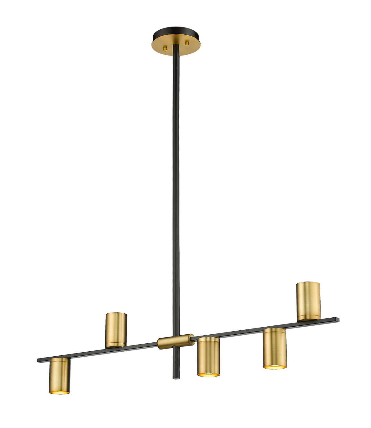 Suspension linéaire Calumet Noir mat + Laiton vieilli, nombre ampoules 5 – vue 5